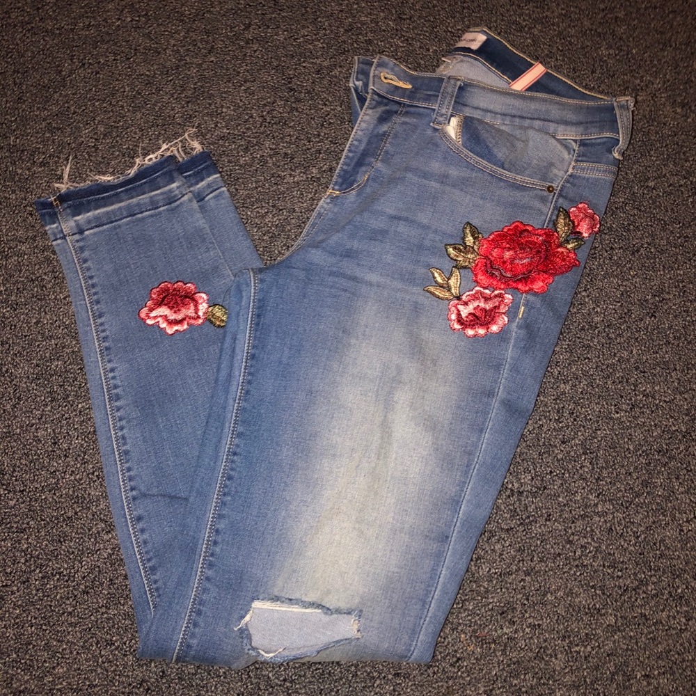 Embroidered denim